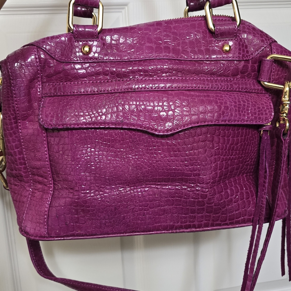 Rebecca Minkoff Fuscia Croc-Embossed Women's Bag